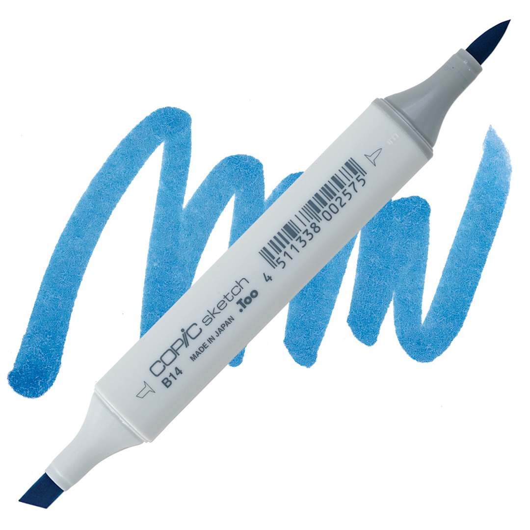 Open in modal - Copic Sketch Marker - Light Blue B14 marker and swatch