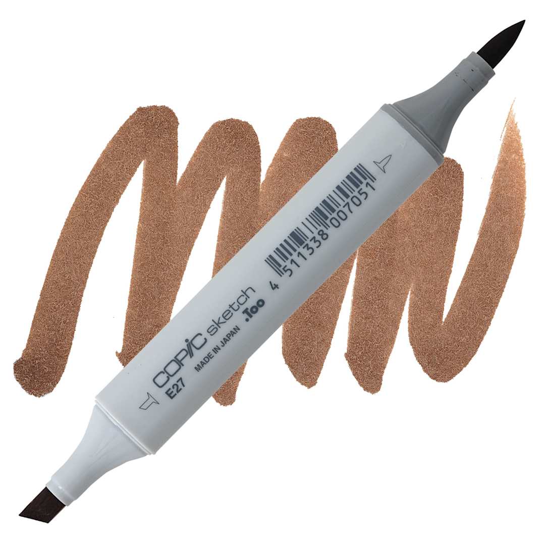 Open in modal - Copic Sketch Marker - Milk Chocolate E27 marker and swatch
