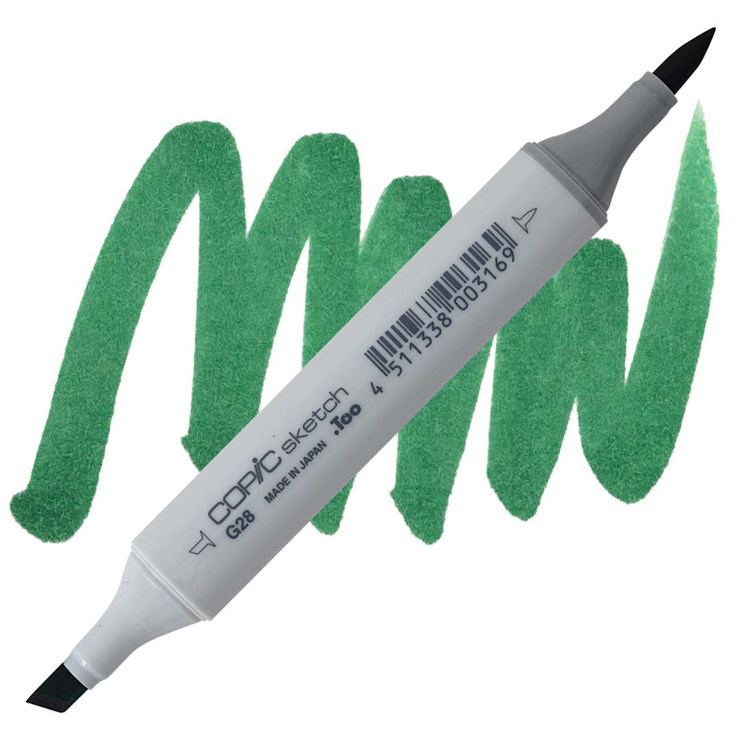 Open in modal - Copic Sketch Marker - Ocean Green G28 marker and swatch