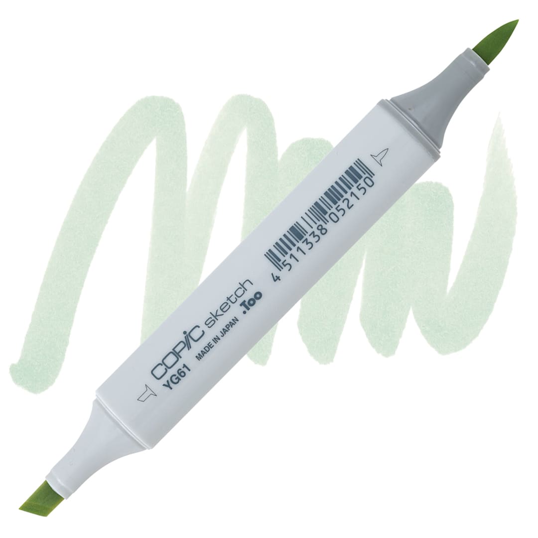 Open in modal - Copic Sketch Marker - Pale Moss YG61 marker and swatch