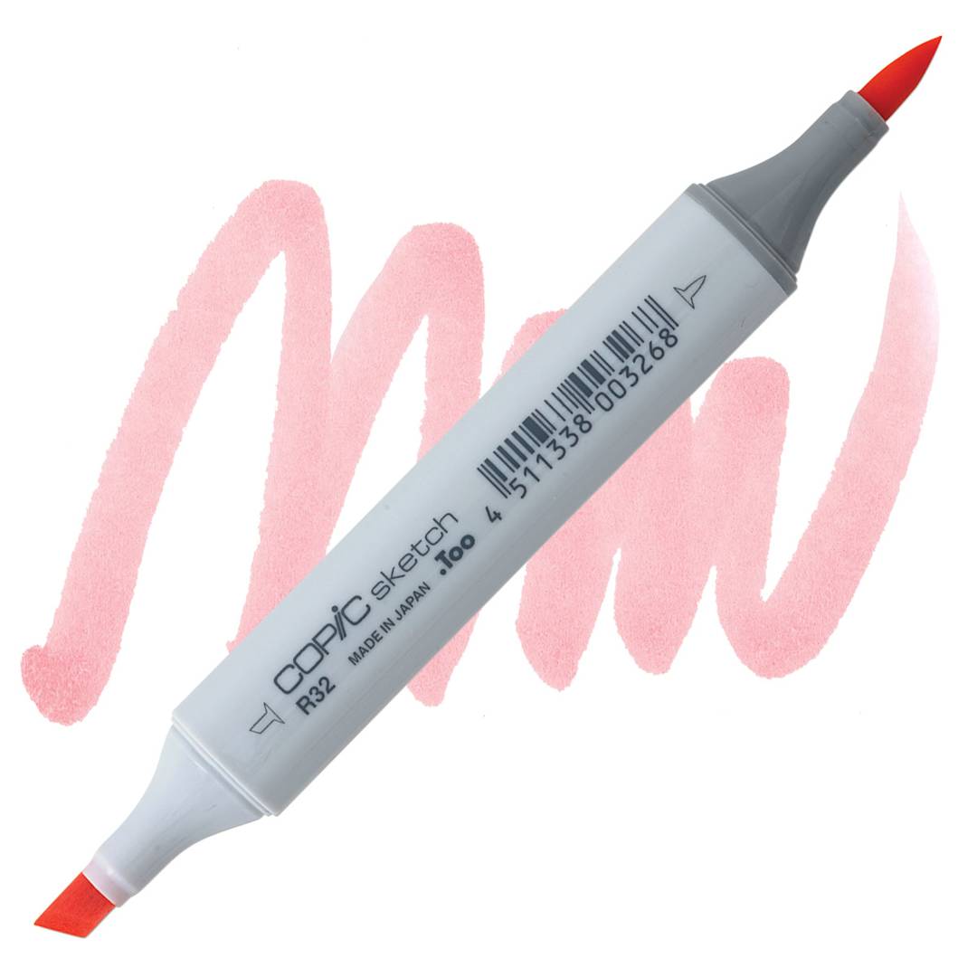 Open in modal - Copic Sketch Marker - Peach R32 marker and swatch