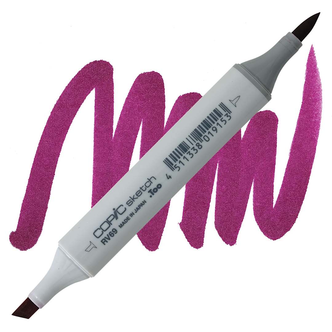 Open in modal - Copic Sketch Marker - Peony RV69 marker and swatch