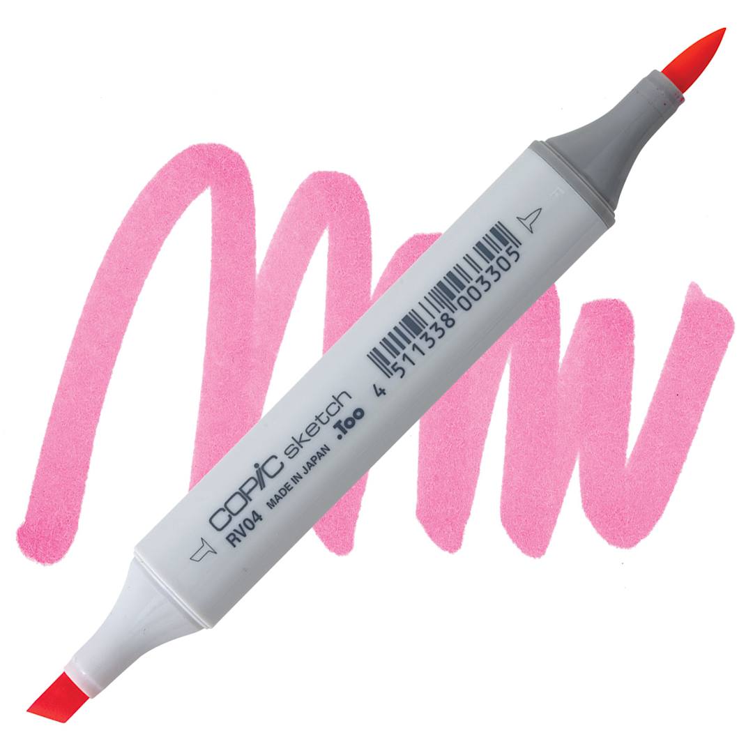 Open in modal - Copic Sketch Marker - Shock Pink RV04 marker and swatch