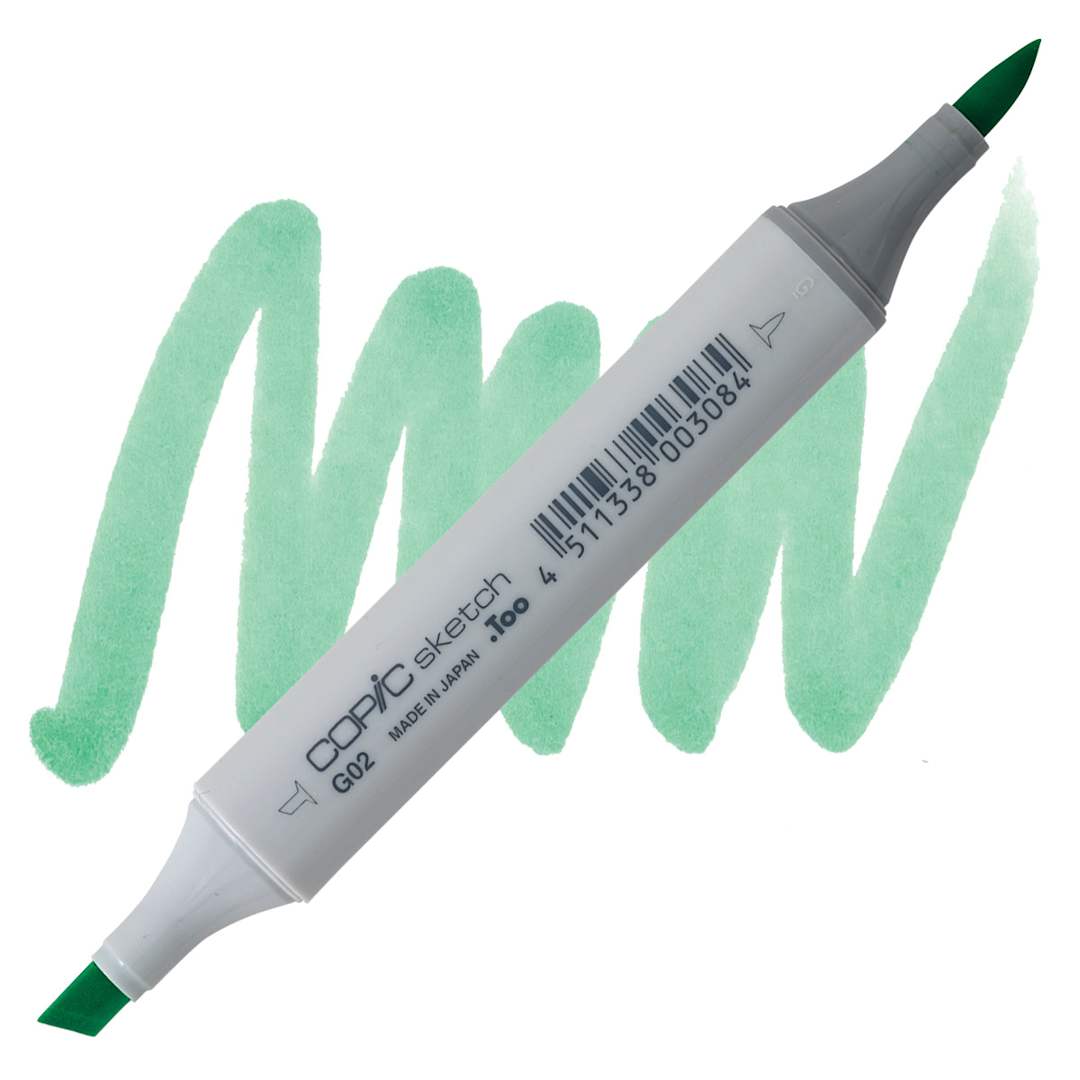 Open in modal - Copic Sketch Marker - Spectrum Green G02 marker and swatch