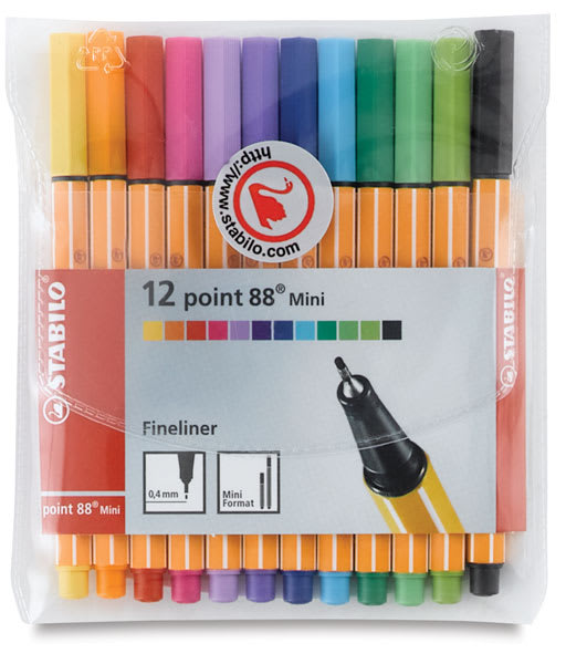 Open in modal - Stabilo Point 88 Mini Pens - Front of package of 12 shown