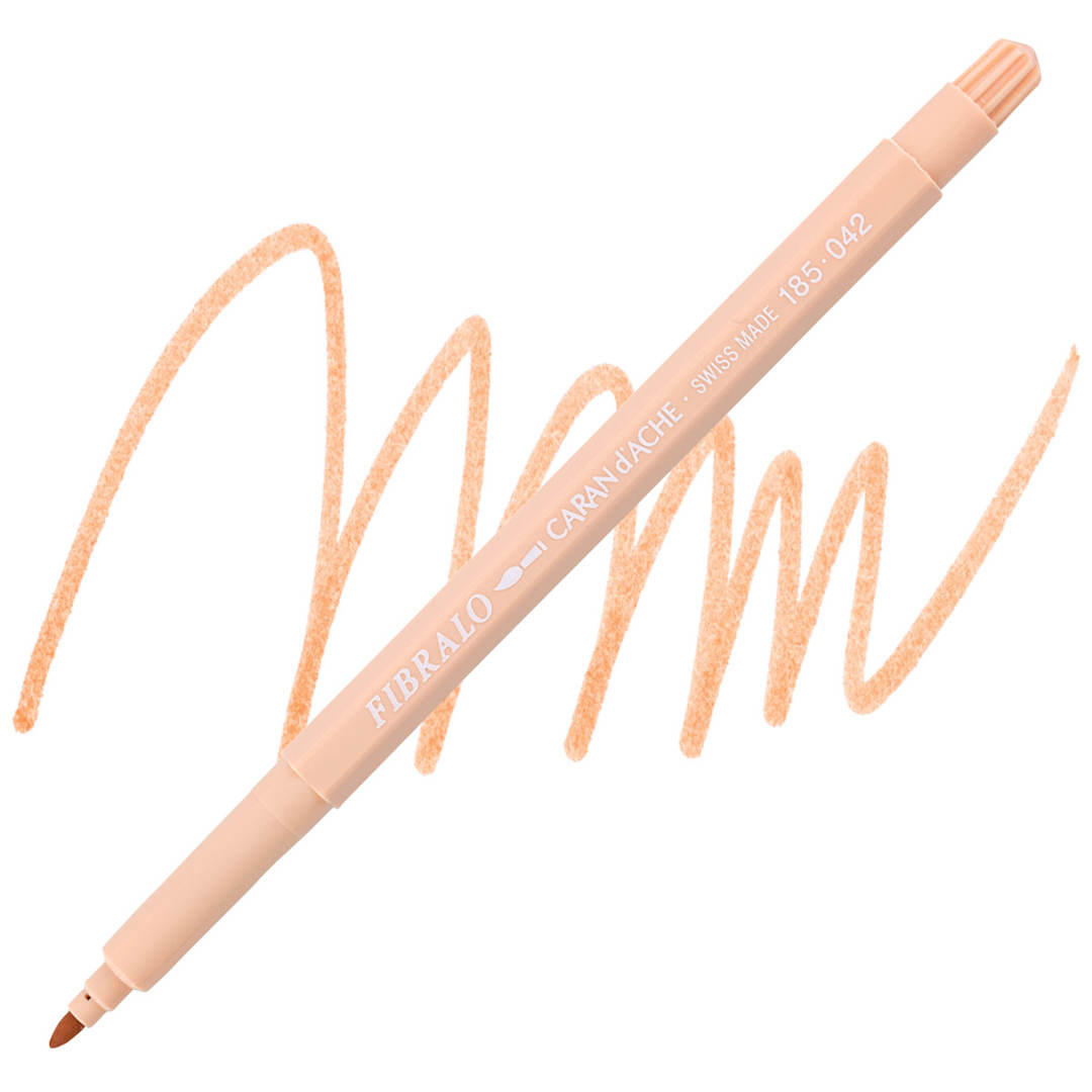 Open in modal - Caran d'Ache Fibralo Marker - Desert Rose marker and swatch