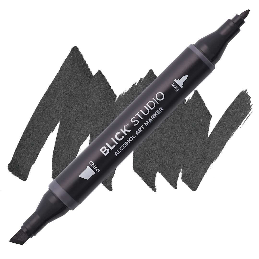 Open in modal - Blick Studio Alcohol Art Marker - 083 Basic Gray 6, swatch and marker