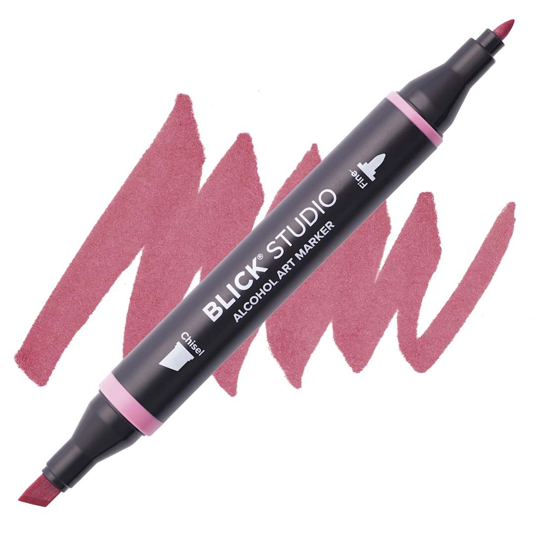 Open in modal - Blick Studio Alcohol Art Marker - 162 Dusty Rose, swatch and marker
