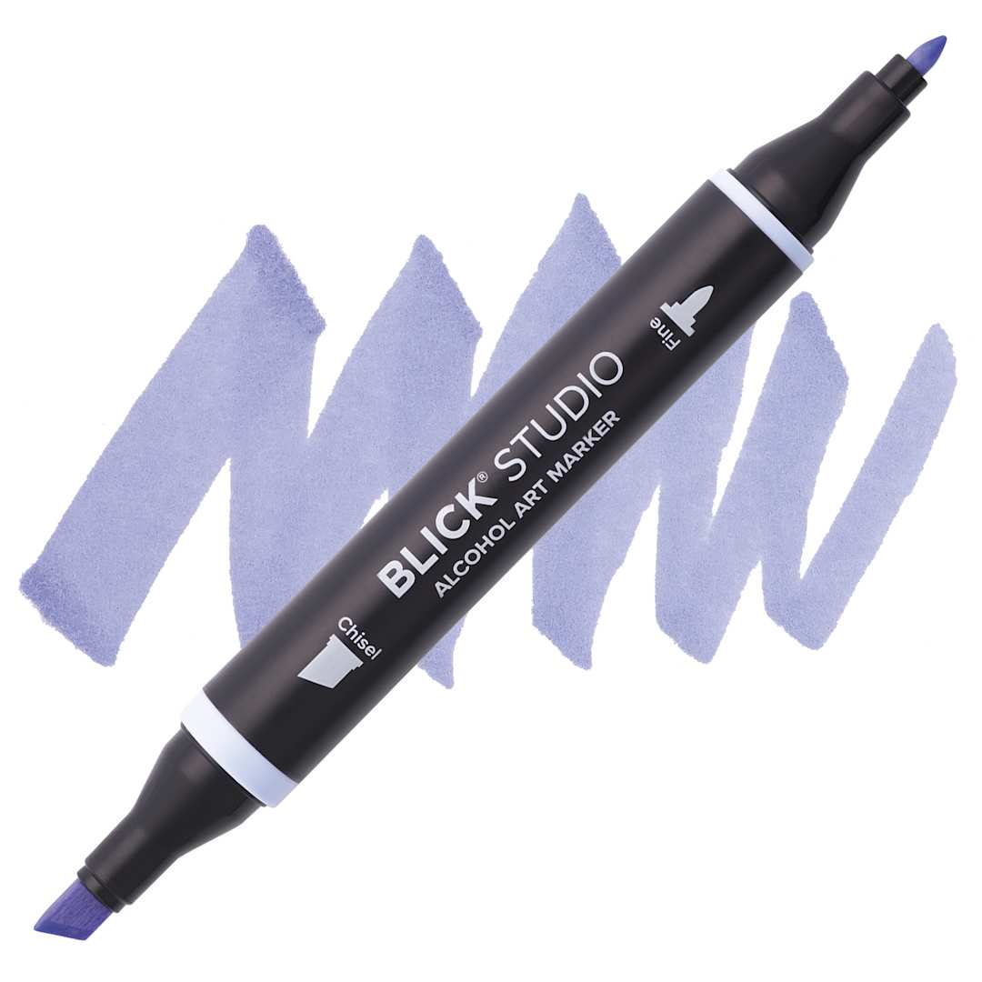 Open in modal - Blick Studio Alcohol Art Marker - 018 Periwinkle, swatch and marker