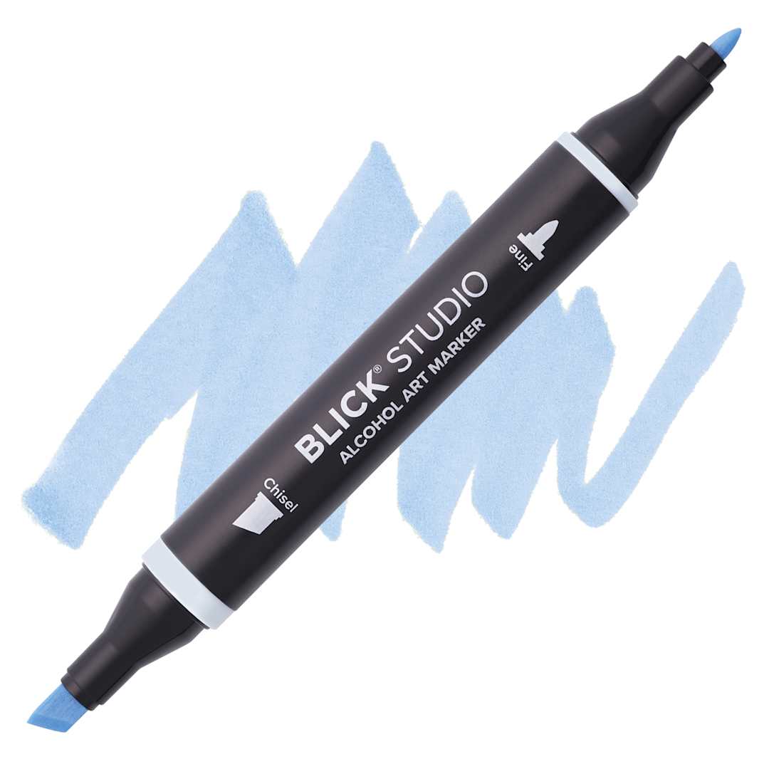 Open in modal - Blick Studio Alcohol Art Marker - 008 Light Cerulean Blue, swatch and marker