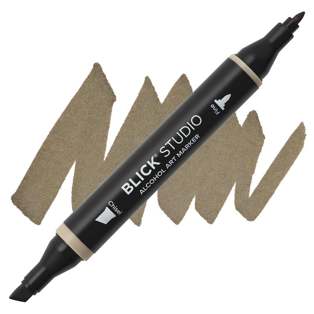 Open in modal - Blick Studio Alcohol Art Marker - 091 Sepia, swatch and marker