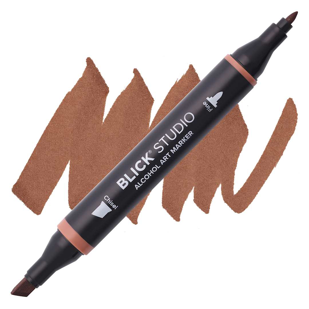 Open in modal - Blick Studio Alcohol Art Marker - 036 Sienna, swatch and marker