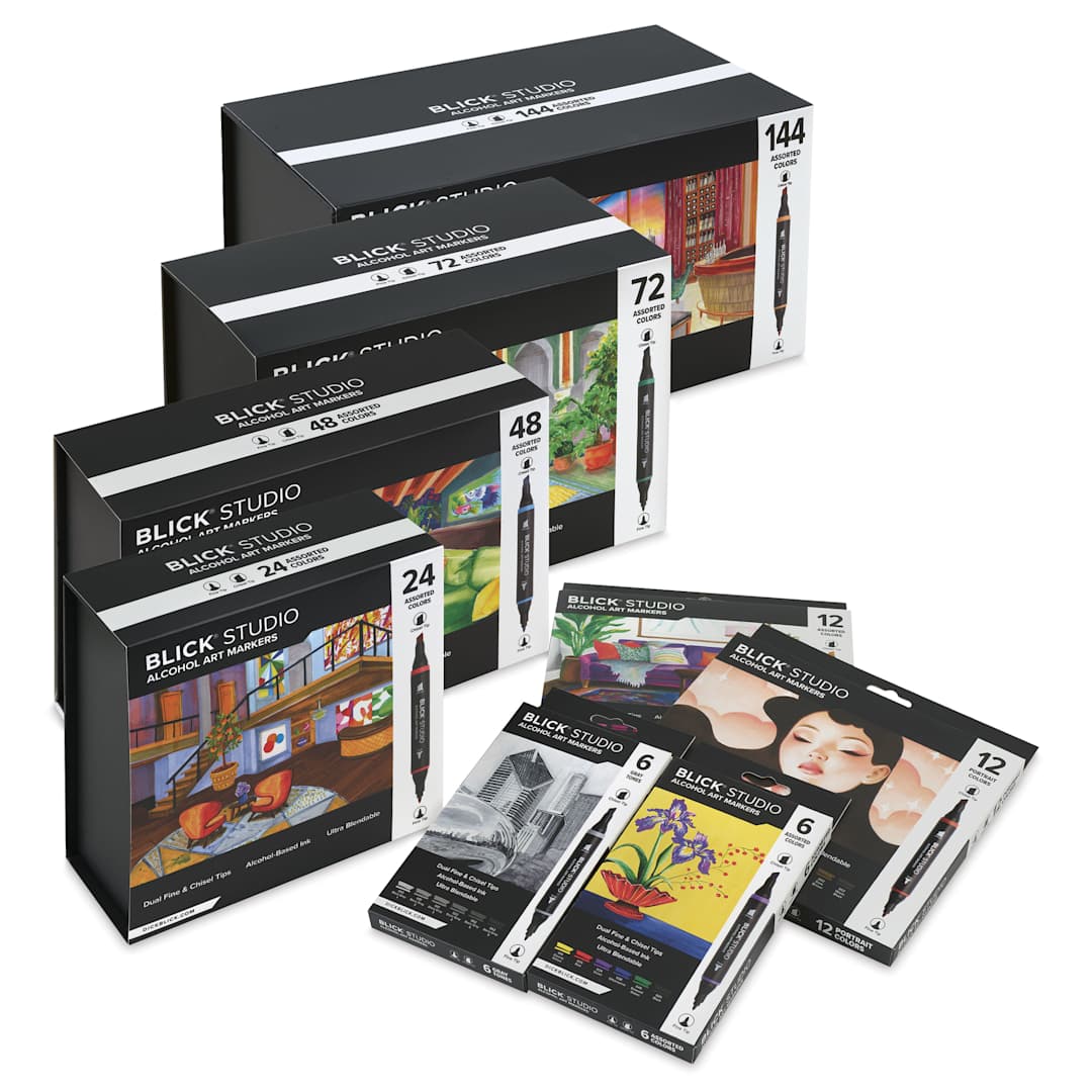 Open in modal - Blick Studio Double-Ended Alcohol Art Markers - All Sets Pictured