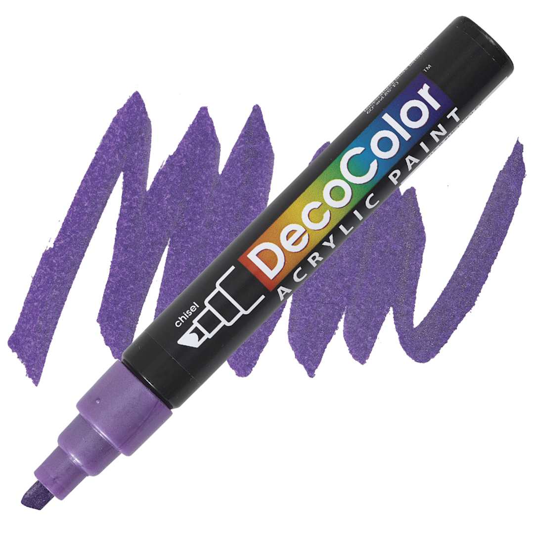 Open in modal - Decocolor Acrylic Paint Marker - Metallic Violet marker and swatch