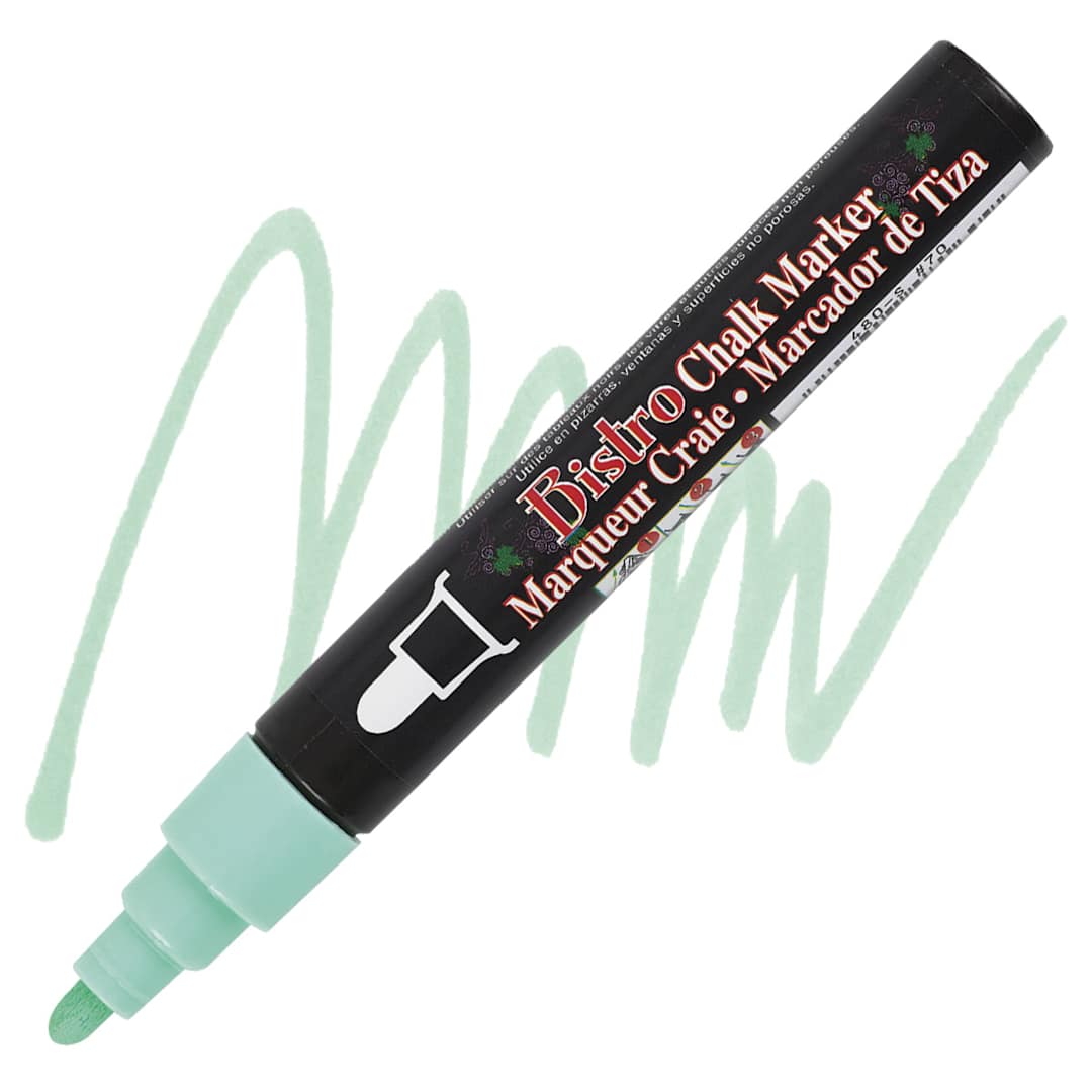 Open in modal - Marvy Uchida Bistro Chalk Marker - Peppermint, 6 mm marker and swatch