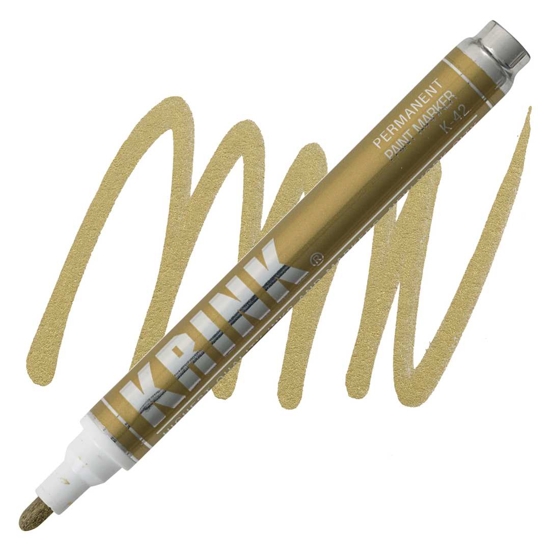 Open in modal - KRINK K-42 Paint Marker - Gold marker and swatch