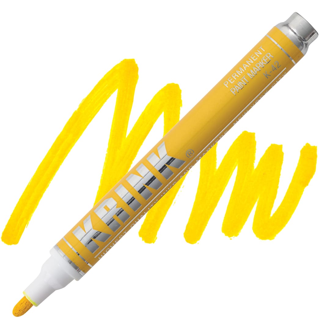 Open in modal - KRINK K-42 Paint Marker - Yellow marker and swatch