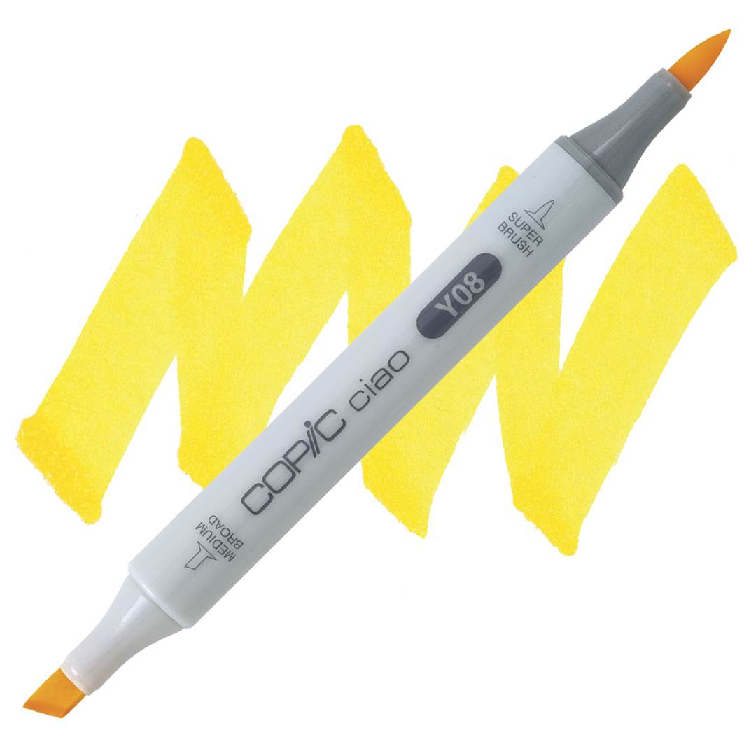 Open in modal - Copic Ciao Double Ended Marker - Acid Yellow Y08 marker and swatch