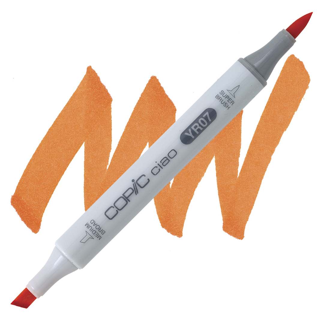 Open in modal - Copic Ciao Double Ended Marker - Cadmium Orange YR07 marker and swatch
