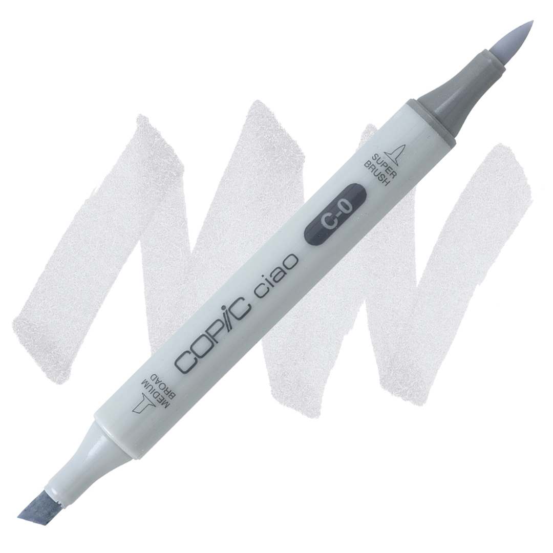Open in modal - Copic Ciao Double Ended Marker - Cool Gray C-0 marker and swatch