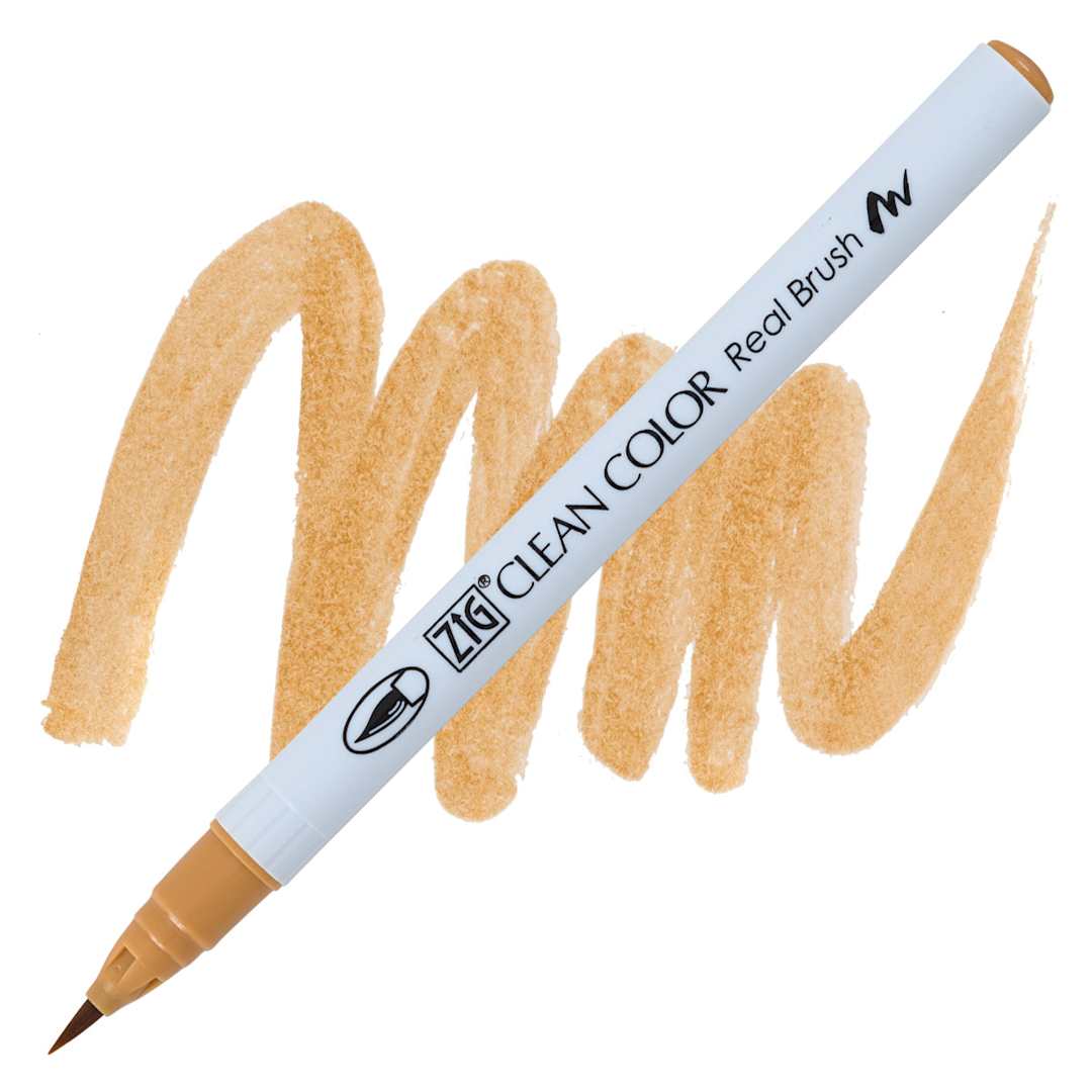 Open in modal - Kuretake Zig Clean Color Real Brush Pen - Beige pen and swatch