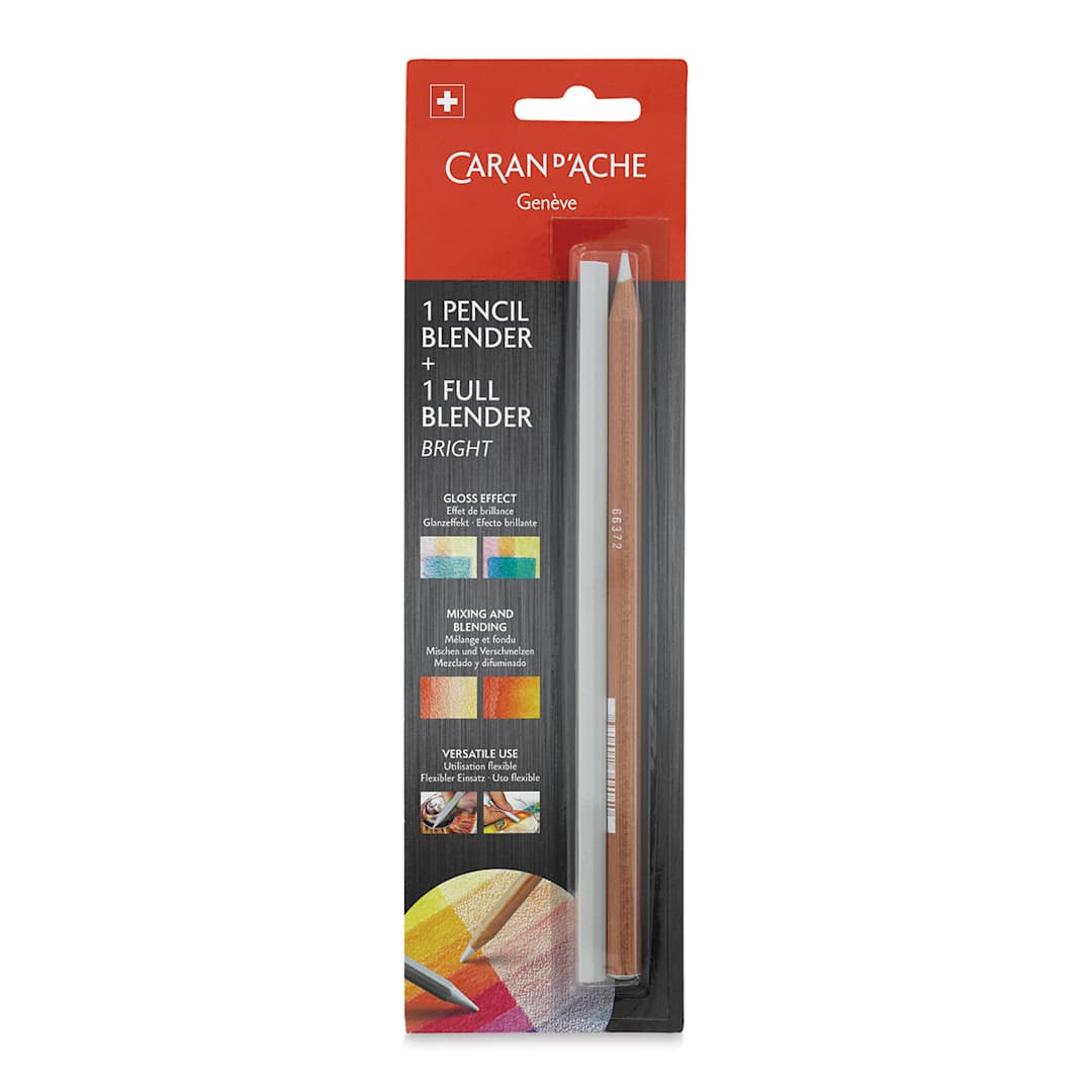 Open in modal - Caran d'Ache Blender Bright Pencils - Front of blister package showing pencil and blender