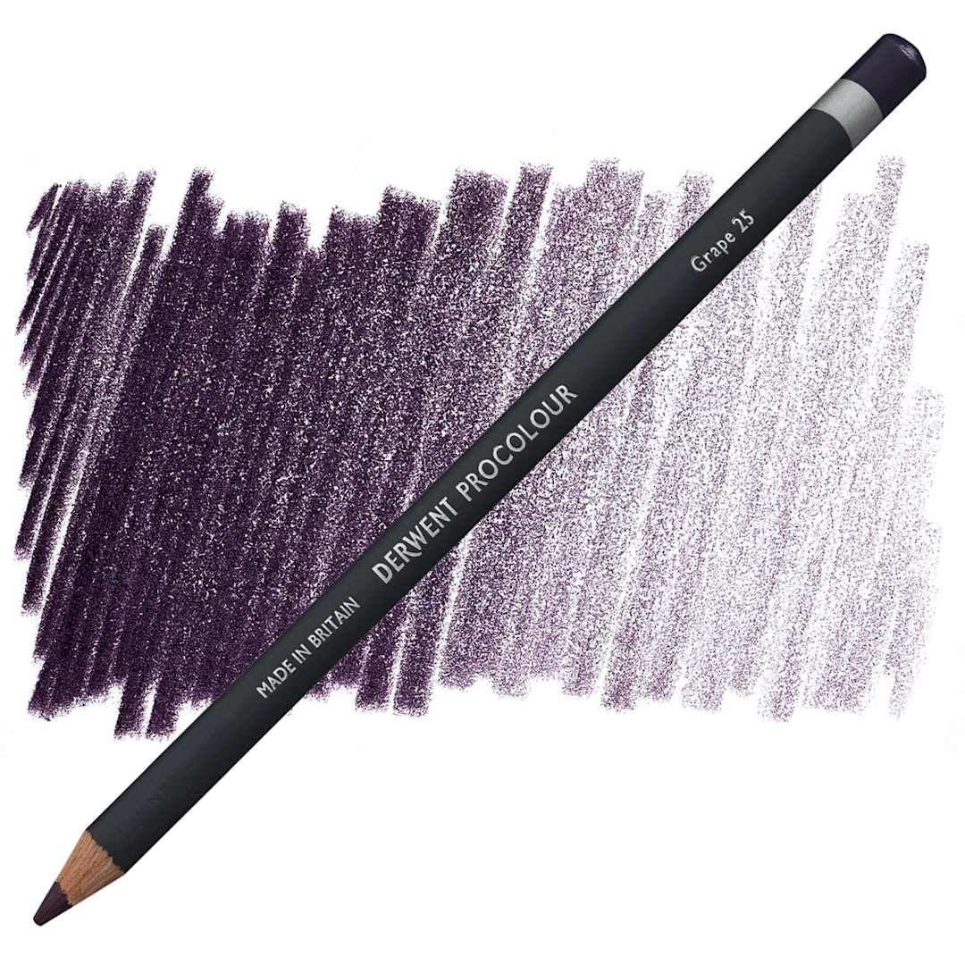 Open in modal - Derwent ProColour Colored Pencil - Grape pencil and swatch