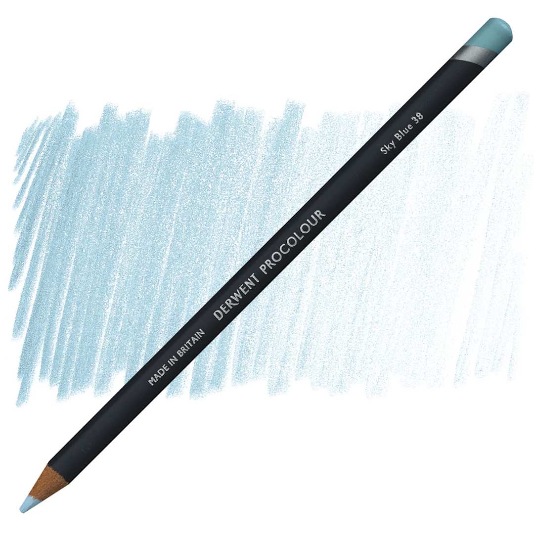 Open in modal - Derwent ProColour Colored Pencil - Sky Blue pencil and swatch