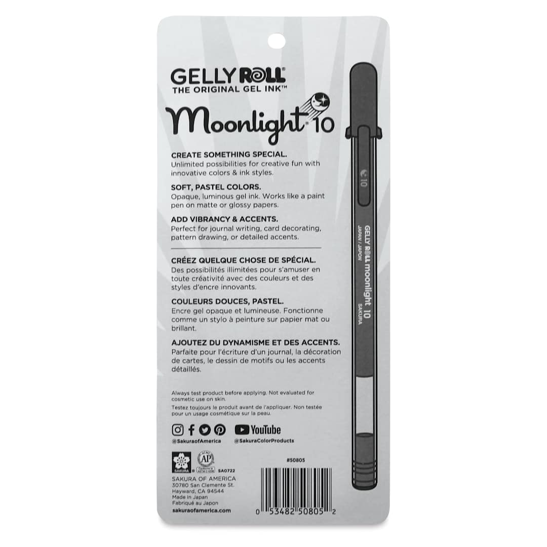 Open in modal - Sakura Gelly Roll Moonlight Pens - Pastel, Set of 5, Bold, back of packaging