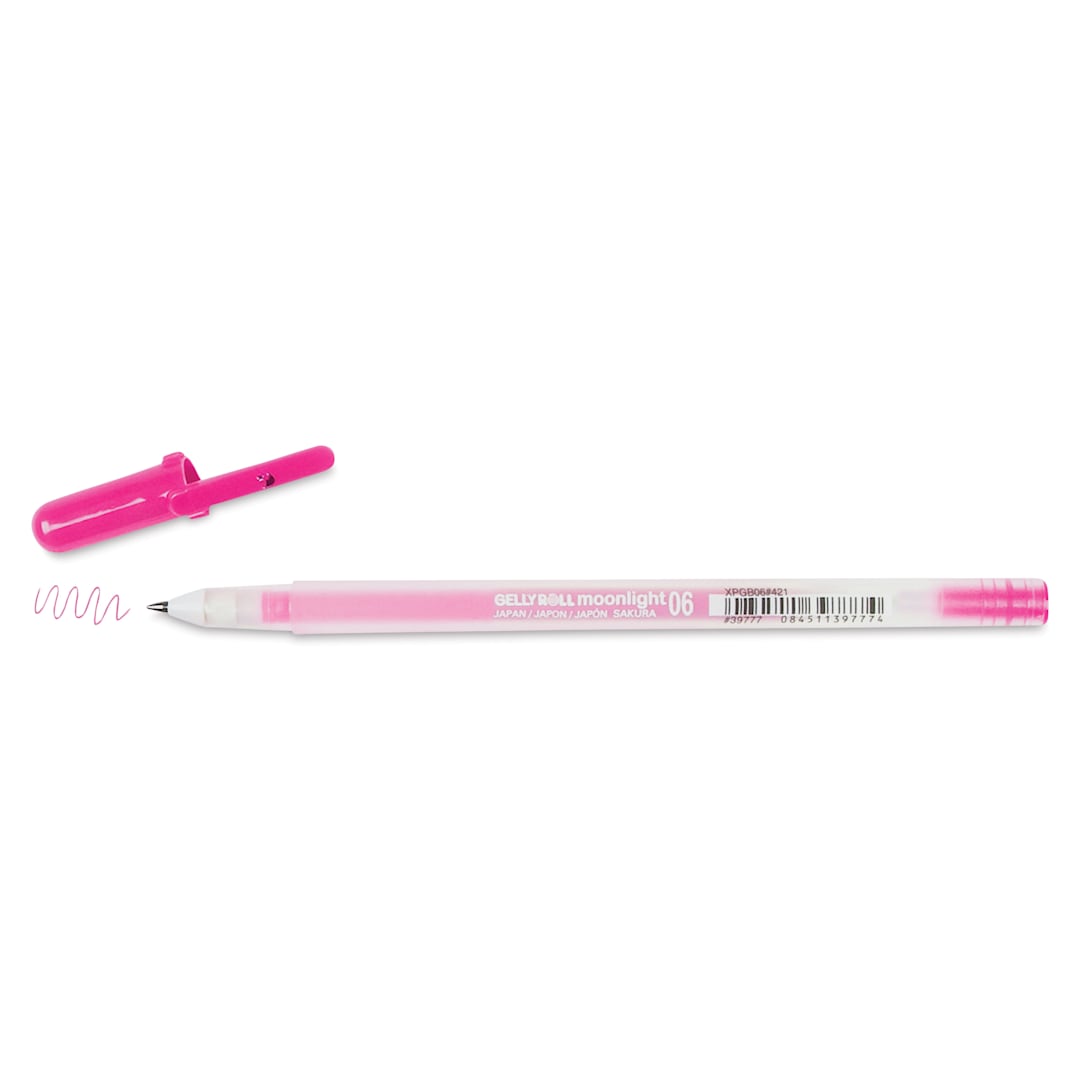 Open in modal - Sakura Gelly Roll Moonlight Pen - Rose, Fine Point with cap off