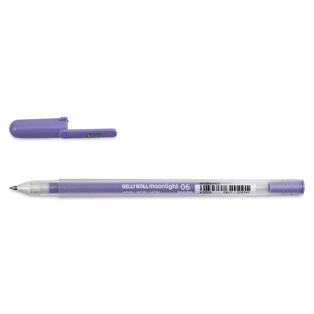 Open in modal - Sakura Gelly Roll Moonlight Pen - Lavender, Fine Point with cap off