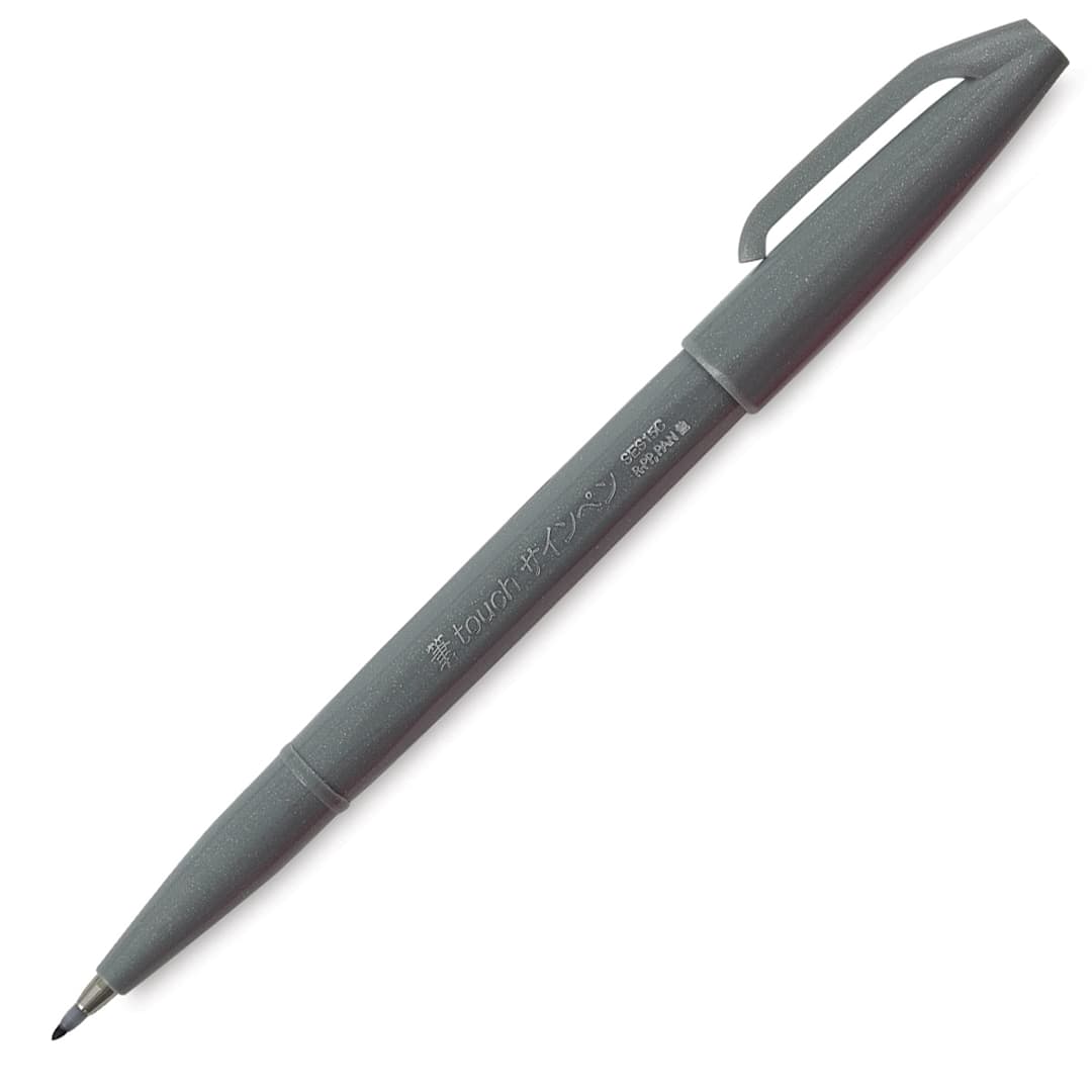 Open in modal - Pentel Arts Brush Tip Sign Pen - Gray