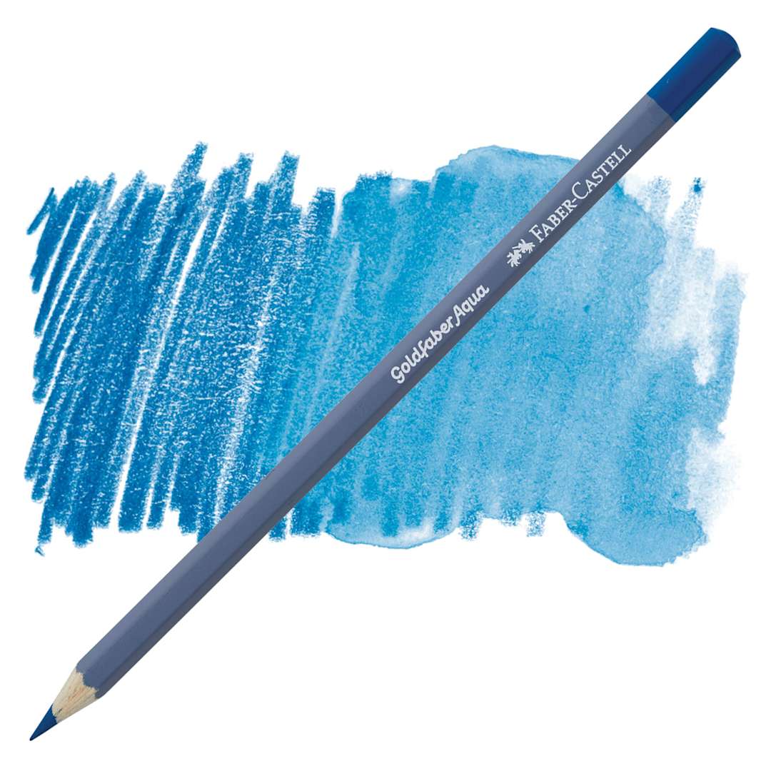 Open in modal - Faber Castell Goldfaber Aqua Watercolor Pencil - Bluish Turquoise 149 pencil and swatch