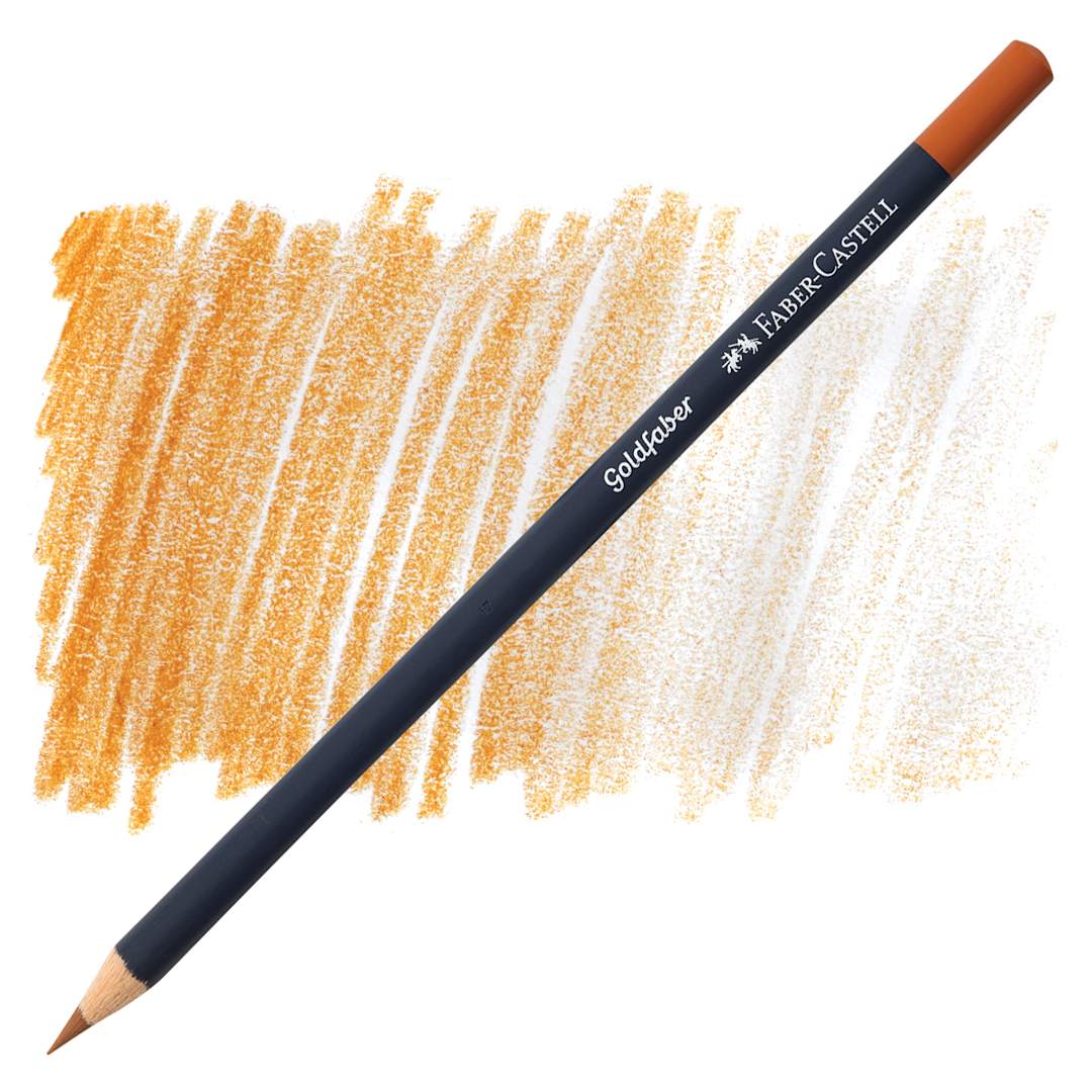 Open in modal - Faber-Castell Goldfaber Color Pencil - Burnt Ochre 187 pencil and swatch