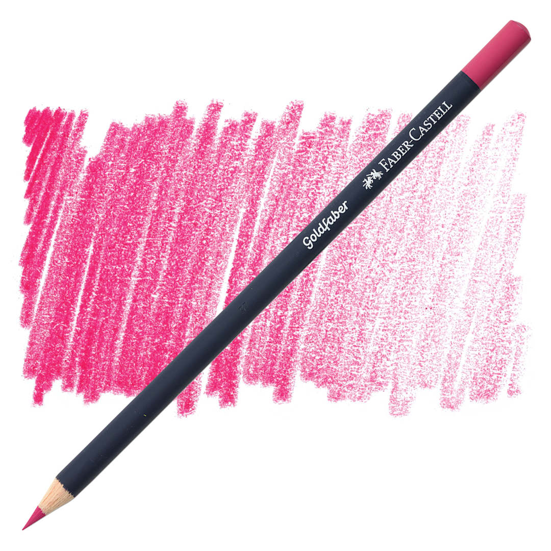 Open in modal - Faber-Castell Goldfaber Color Pencil - Fuchsia 123 pencil and swatch