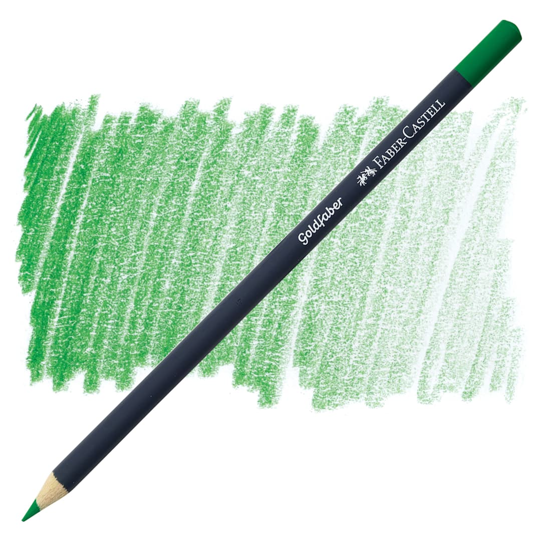 Open in modal - Faber-Castell Goldfaber Color Pencil - Permanent Green 266 pencil and swatch