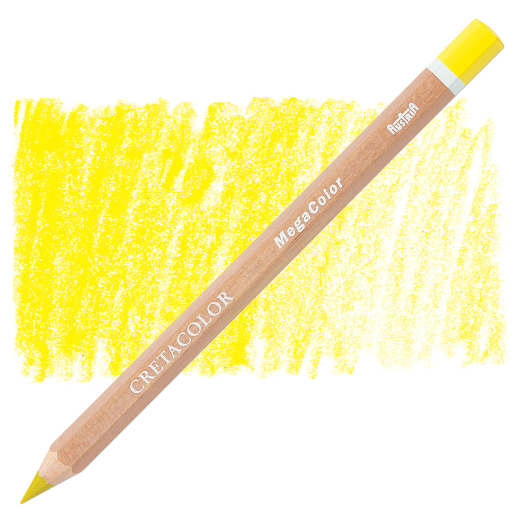 Open in modal - Cretacolor Mega Colored Pencil - Cadmium Citron pencil and swatch