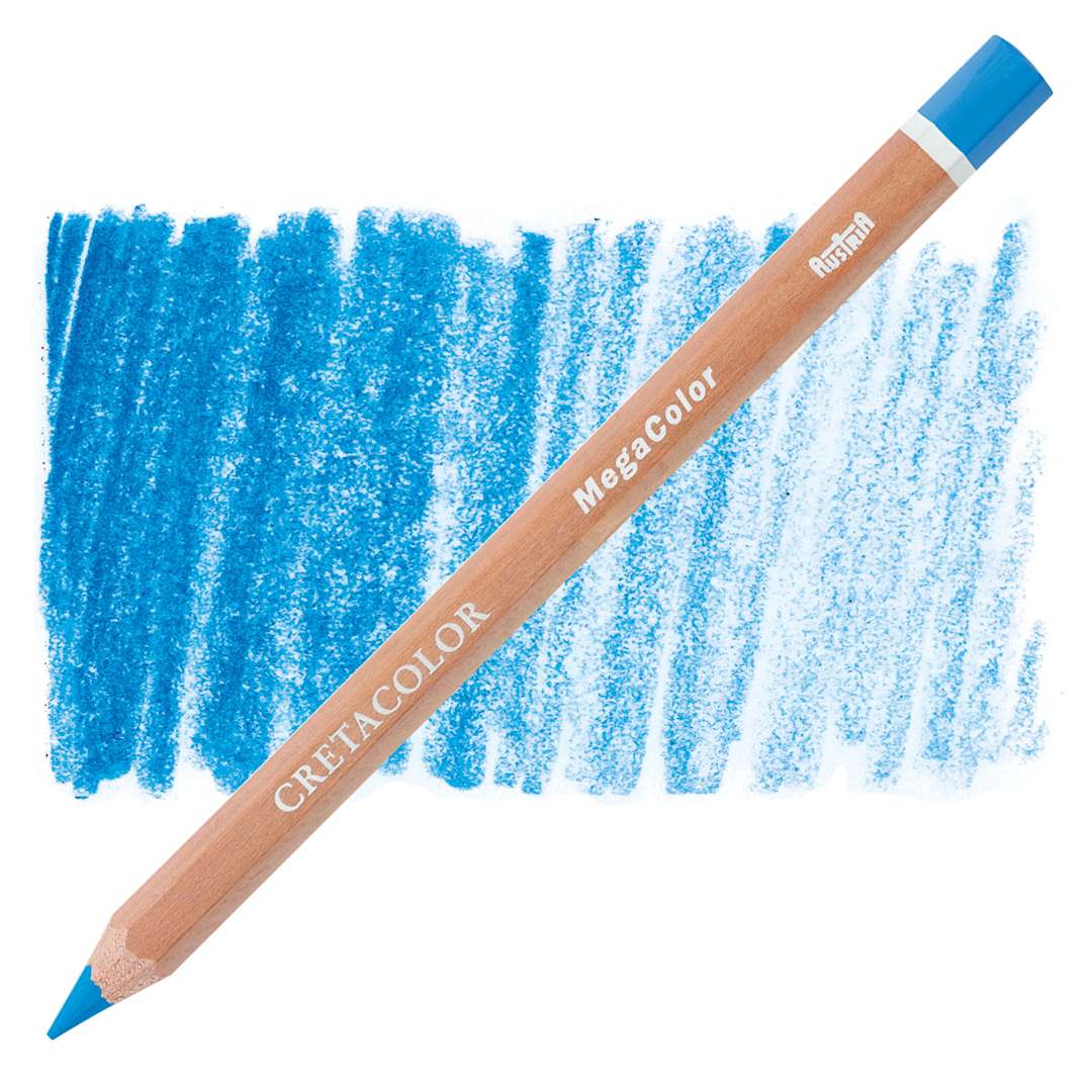 Open in modal - Cretacolor Mega Colored Pencil - Delft Blue pencil and swatch