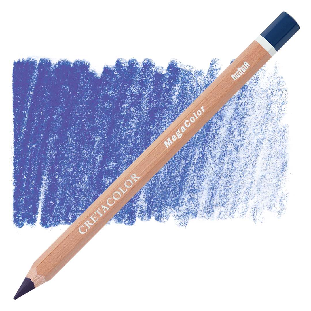 Open in modal - Cretacolor Mega Colored Pencil - Indigo pencil and swatch