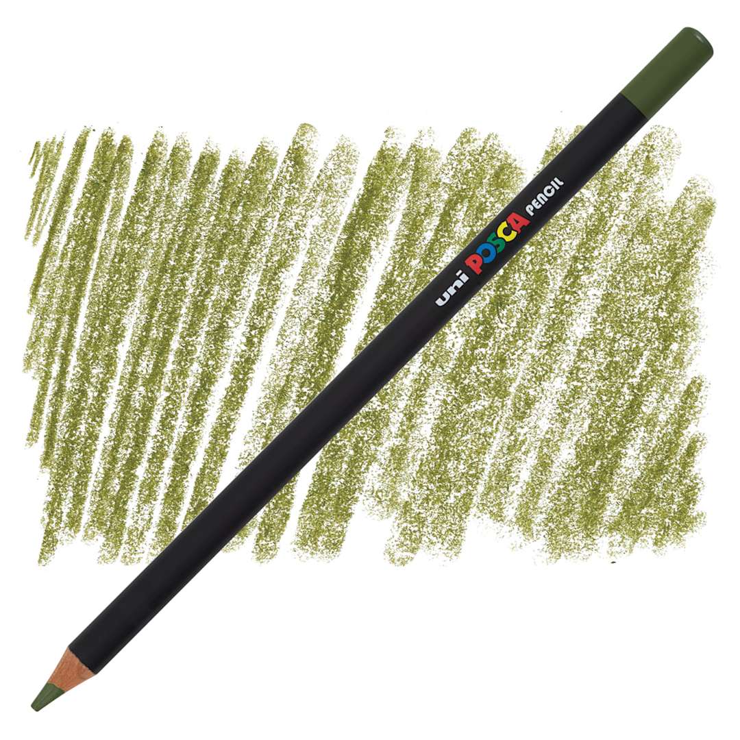 Open in modal - Posca Colored Pencil - Khaki Green pencil and swatch