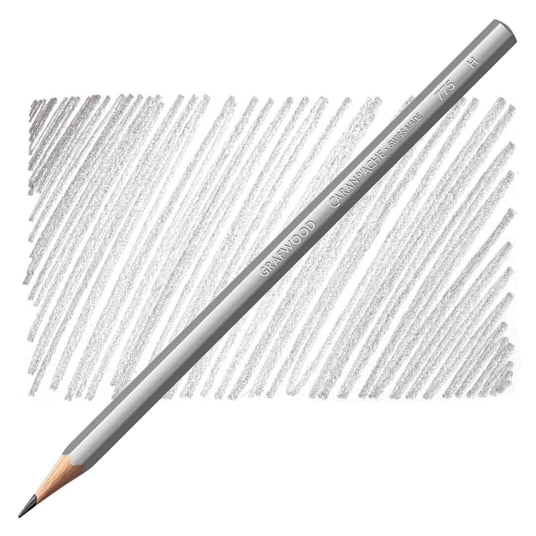 Open in modal - Caran d'Ache Grafwood Pencil - H pencil and swatch