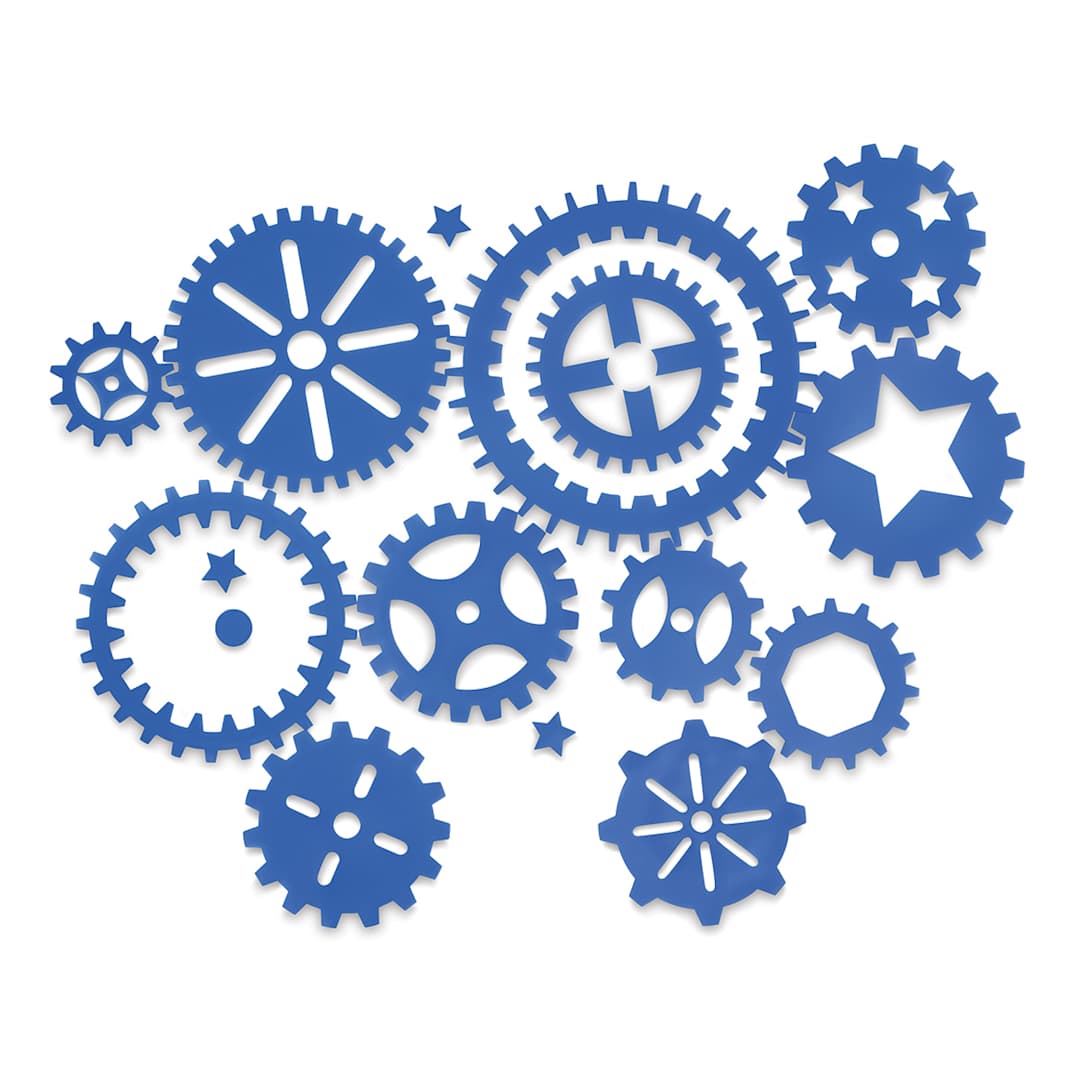 Open in modal - Roylco Jumbo Stencil Sets - 15 Gear stencils in a Variety of styles and sizes