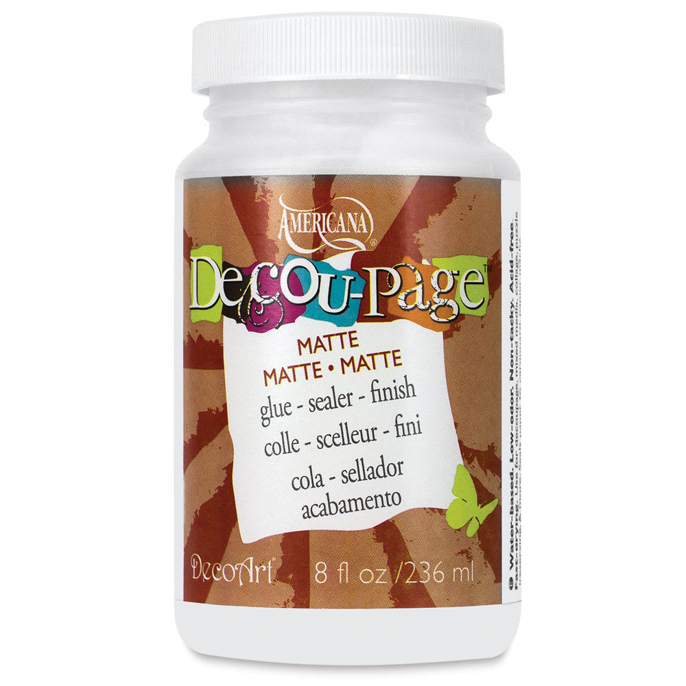 Open in modal - DecoArt Americana Decou-Page - Front of 8 oz Matte Jar