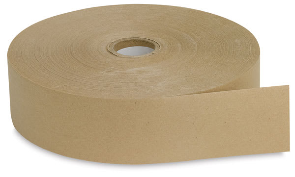 Open in modal - Kraft Paper Tape - 2" roll lying horizontally, showing end 