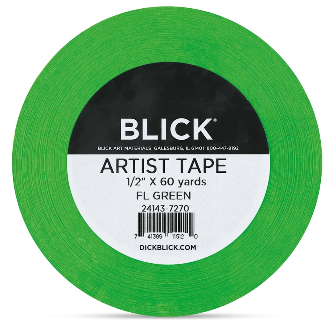 Open in modal - Blick Artist Tape - Fluorescent Green, 1/2" x 60 yds, front