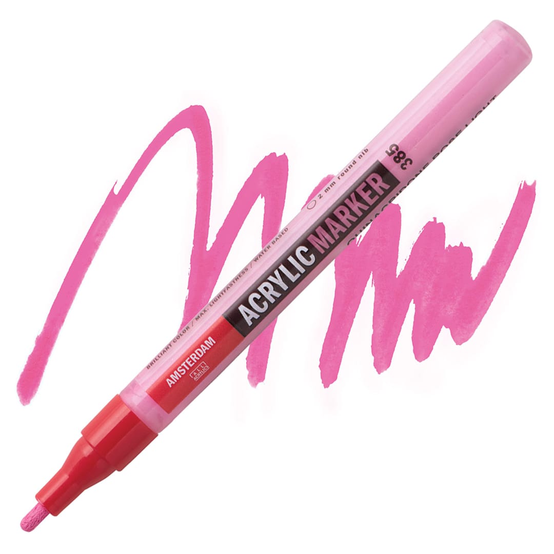 Open in modal - Amsterdam Acrylic Marker - Quinacridone Rose Light, 2 mm marker and swatch