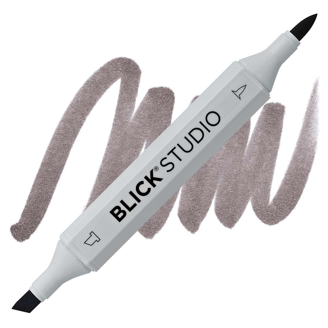 Open in modal - Blick Studio Brush Marker - Warm Gray 70% marker and swatch