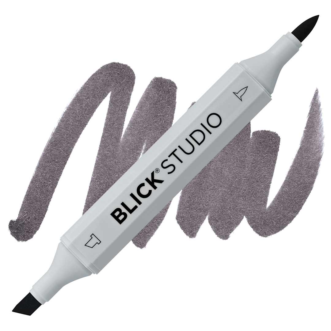 Open in modal - Blick Studio Brush Marker - Warm Gray 80% marker and swatch