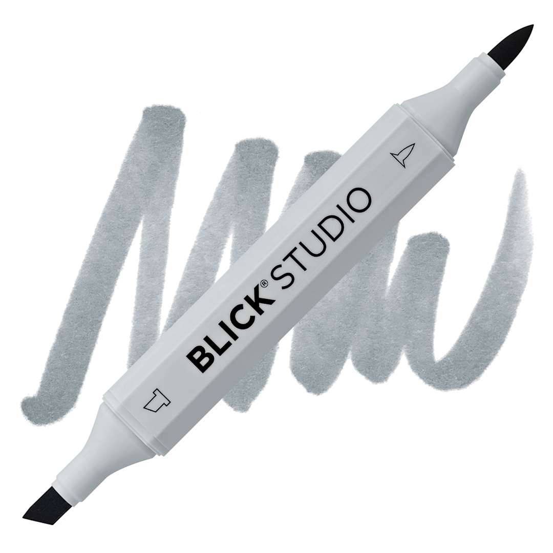 Open in modal - Blick Studio Brush Marker - Basic Gray 4 marker and swatch