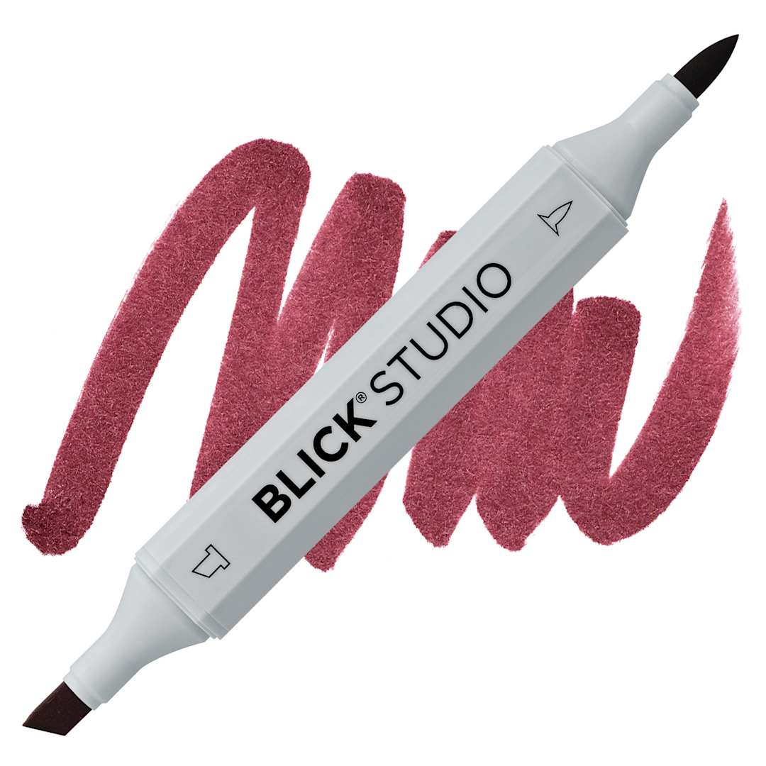 Open in modal - Blick Studio Brush Marker - Wine marker and swatch